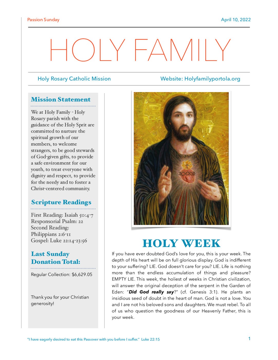 Bulletins Holy Family Parish